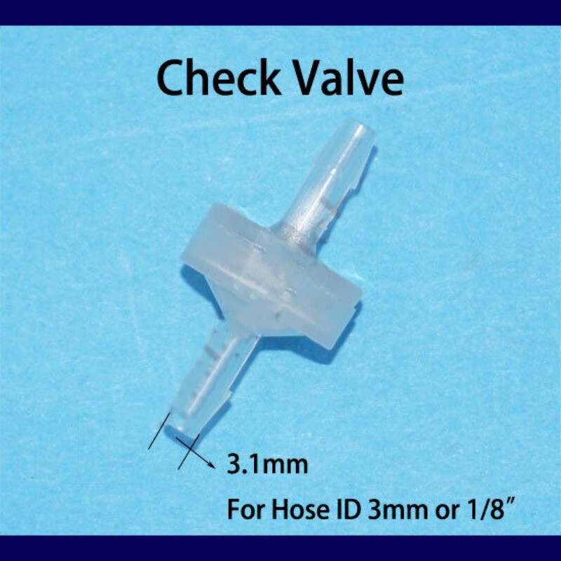 1/2/3/4/5/6mm Inline Plastic Check Valve 1/16 3/32 1/8 3/16 inch in Hose Barb