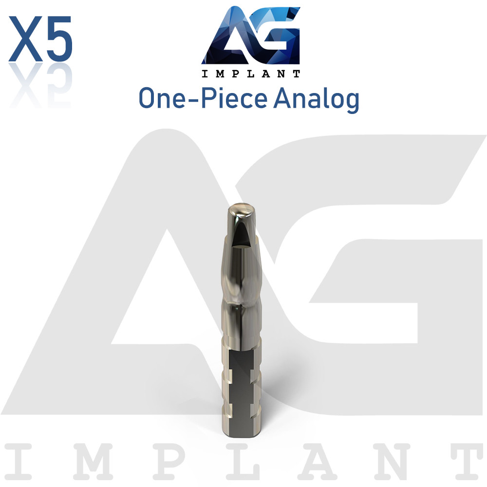 5x Dental Analog One Piece Fixture System Compatible 20mm Stainless Steel
