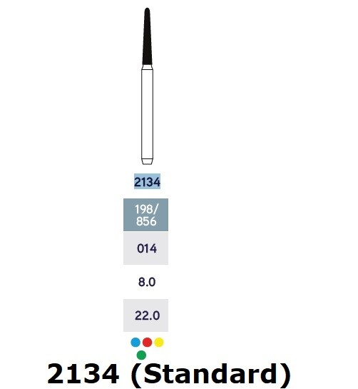 MICRODONT Cone Round End 2134 (Standard) diamond burs 10/pk Made in Brazil