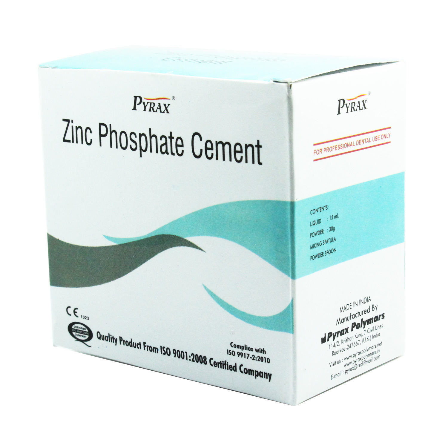 5 X PYRAX ZINC PHOSPHATE CEMENT PERMANENT TOOTH FILLING FIXATION KIT