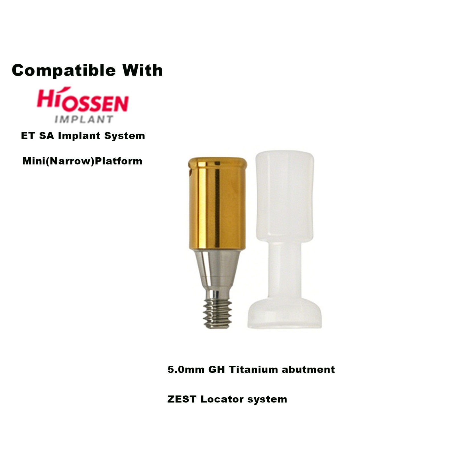 Dental Ti Locator Overdenture Abutment Fits Hiossen Osstem Mini 3.2 GH 1.0-6.0mm