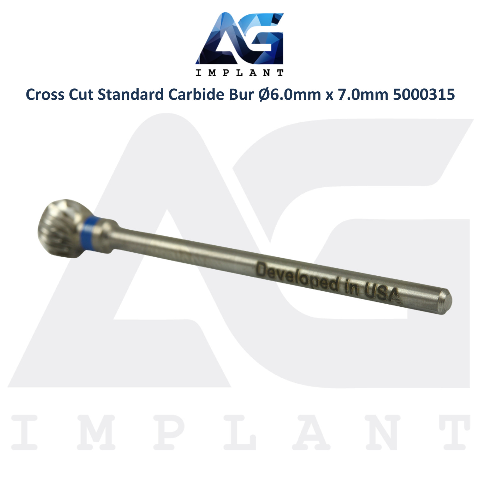 Dental Cross Cut Round Ball 5000315 Standard Carbide Bur Ø6.0mm x 7.0mm Lab