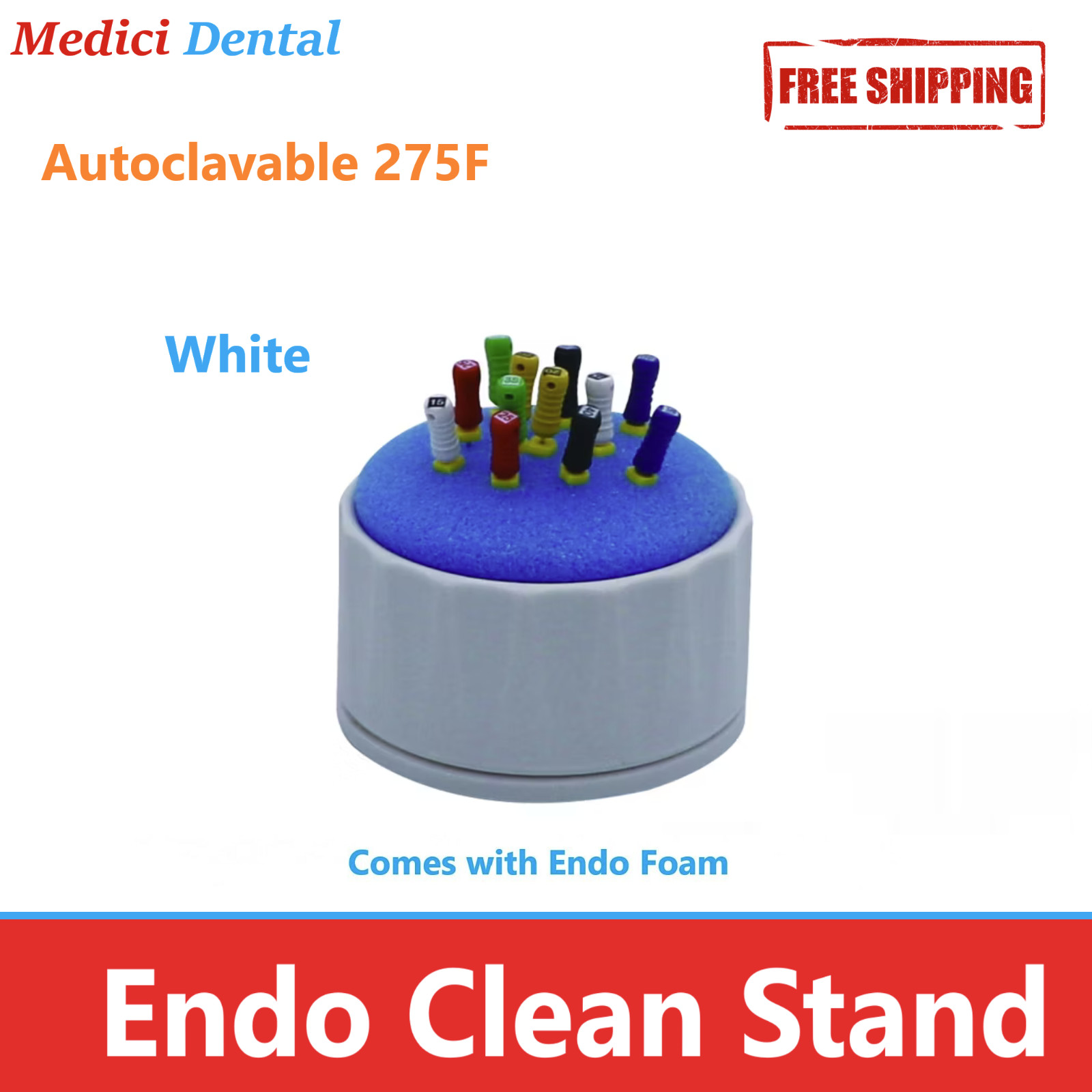 Dental Round Endo Clean Stand Cleaning Foam Sponge File Holder Base – Pick Color