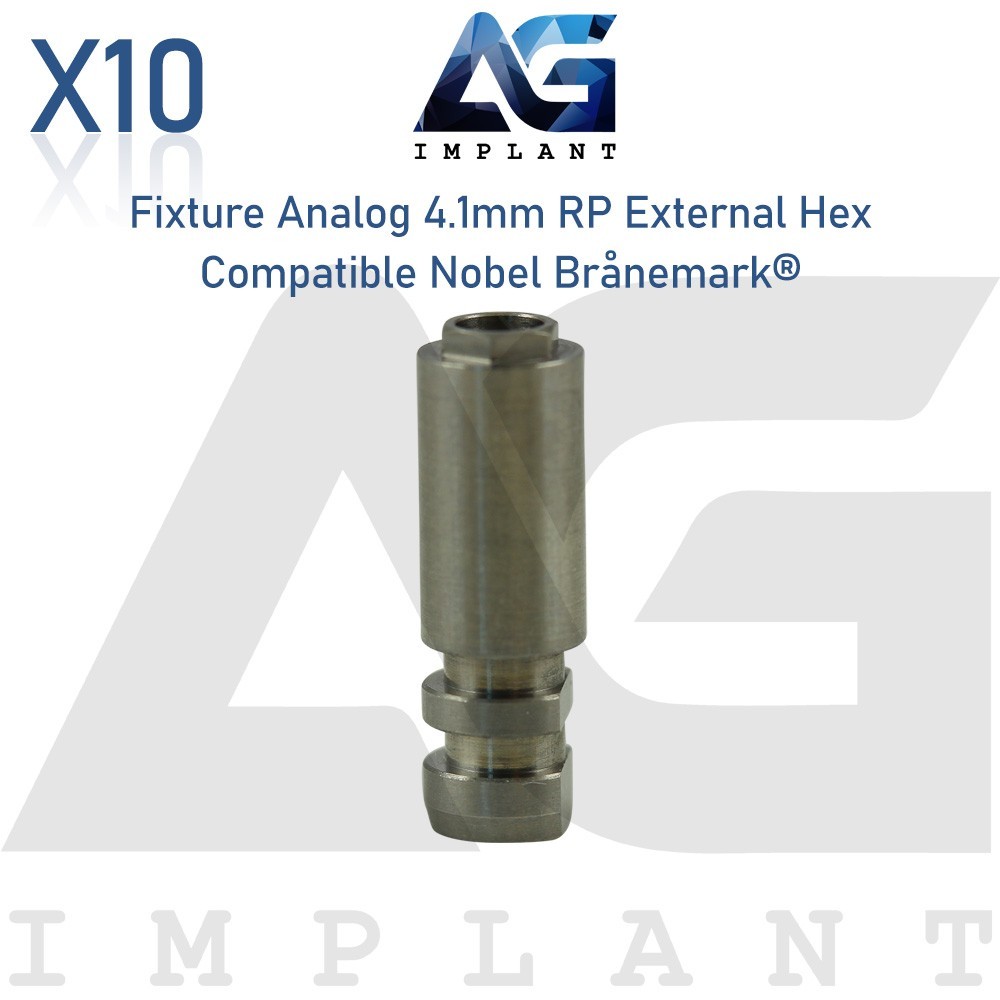 10 Nobel® Branemark Compatible Fixture Analog 4.1mm RP External Hex Dental Lab