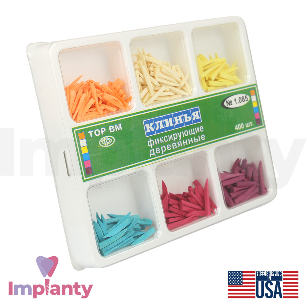 Dental Interdental Fixing Wooden Wedges Dental Restoration 400pcs 6 Types