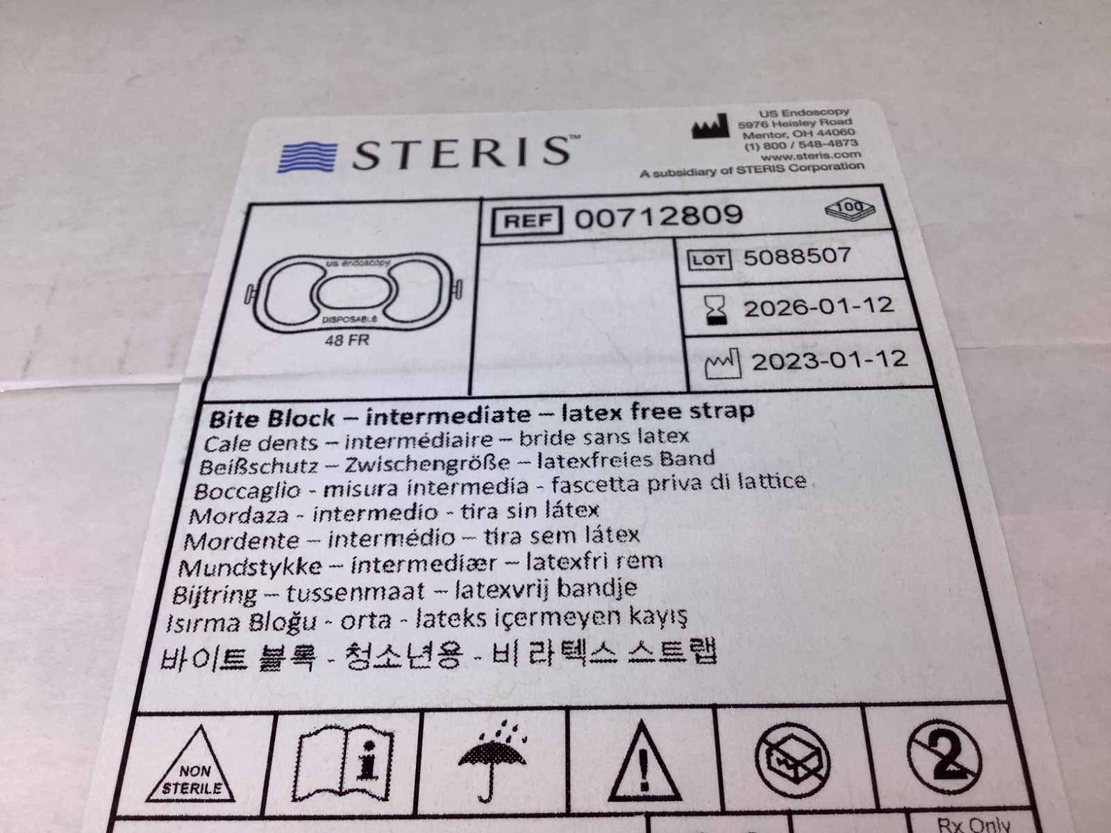100pcs STERIS 00712809 Bite Block Intermediate Latex Free Strap for endoscopy