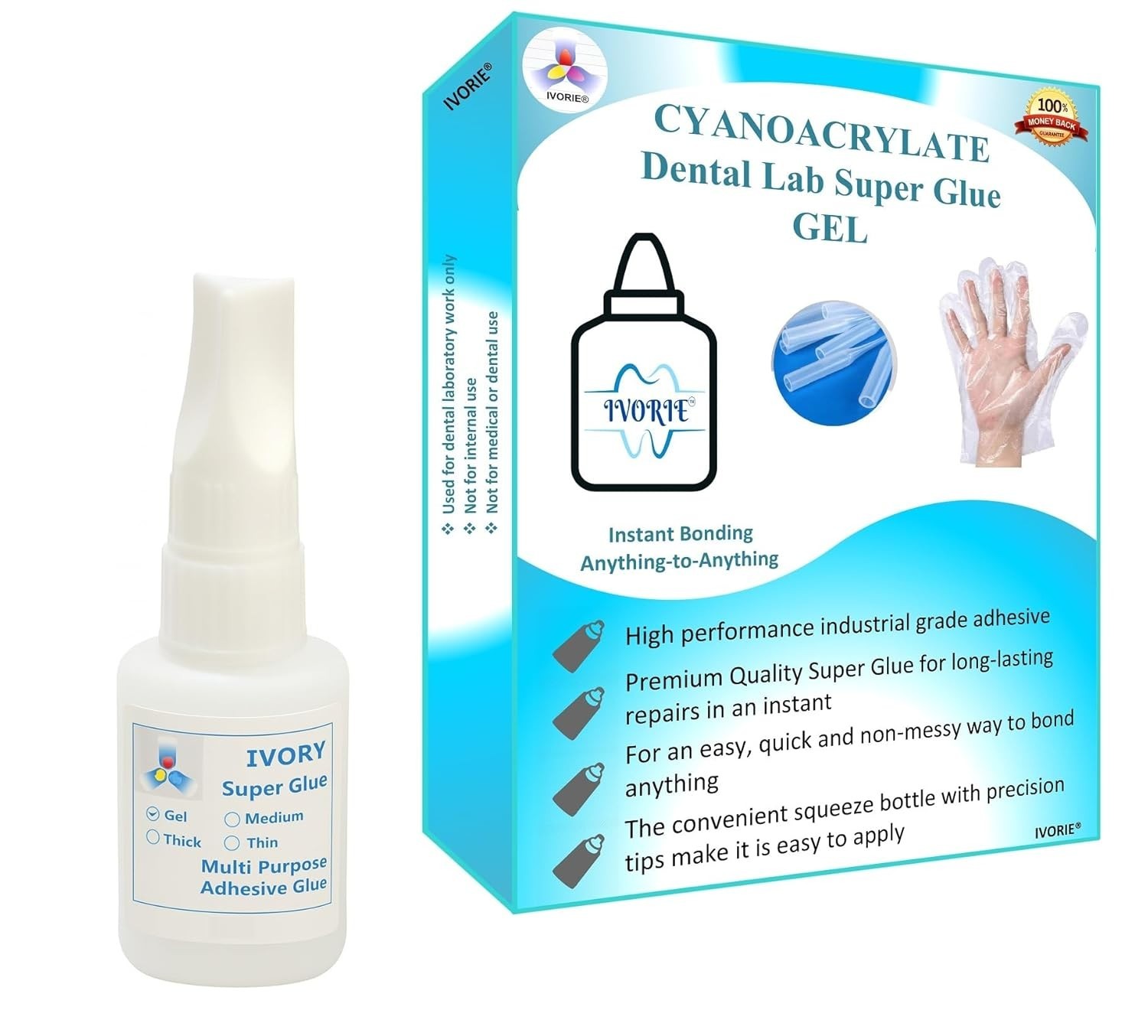 Dental Lab Super Glue Adhesive Gel 1oz – Strong, Instant Bonding