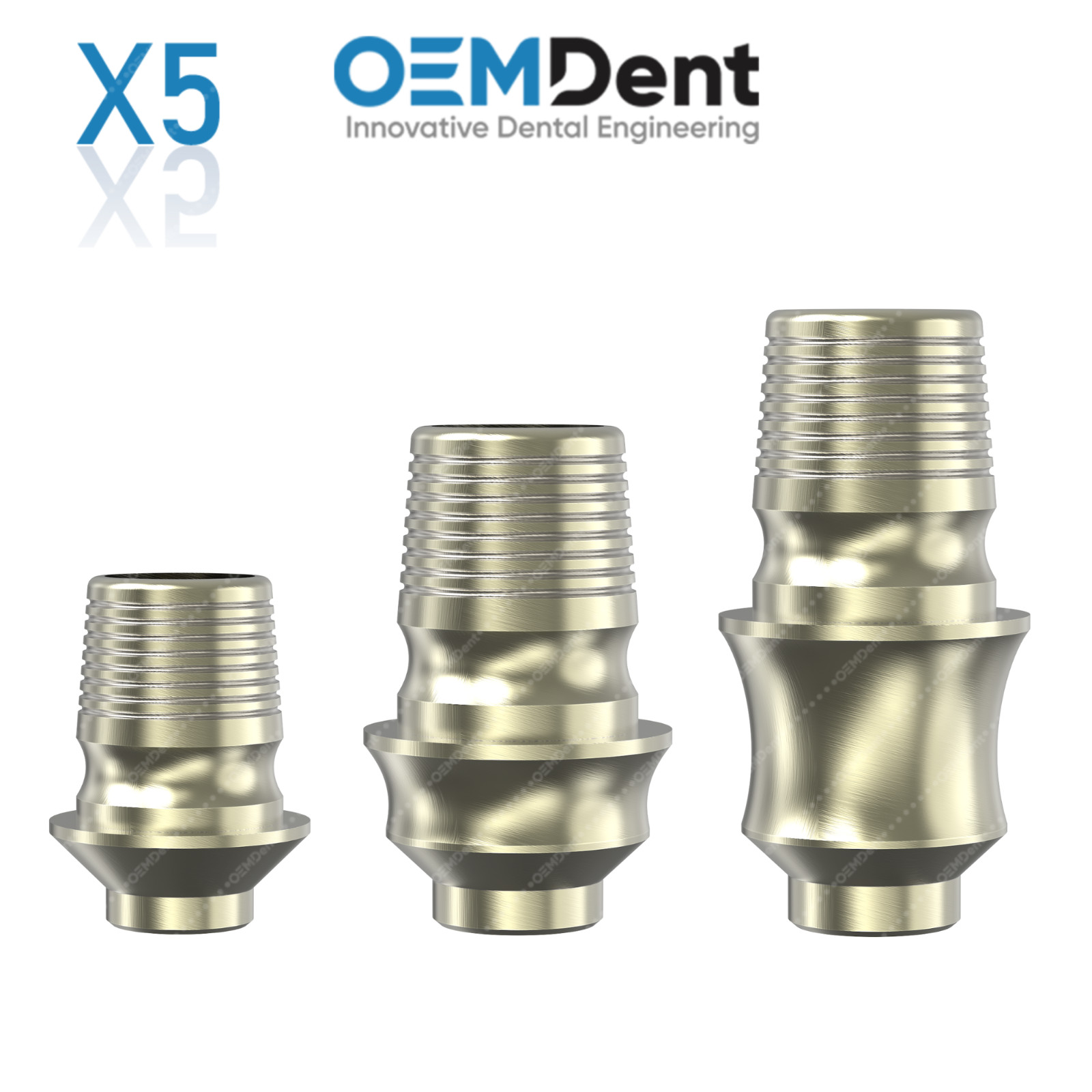 5x Titanium Ti-Base Rotation NP Ø4.2mm MIS® Compatible Int Hex 2.10mm System
