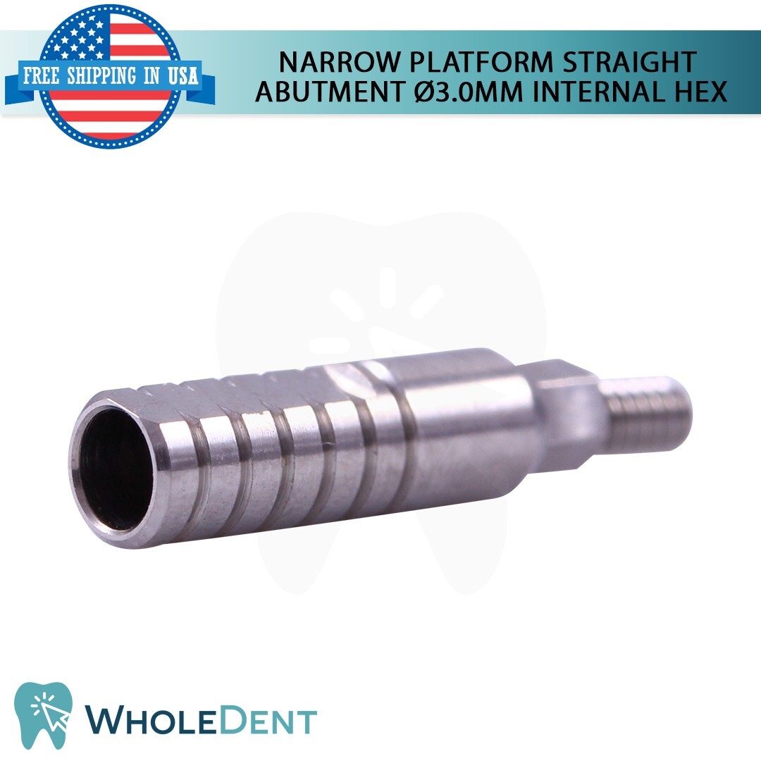 5x Dental Titanium Straight Prosthetic 9.0mm Slim Platform Int Hex 2.0mm