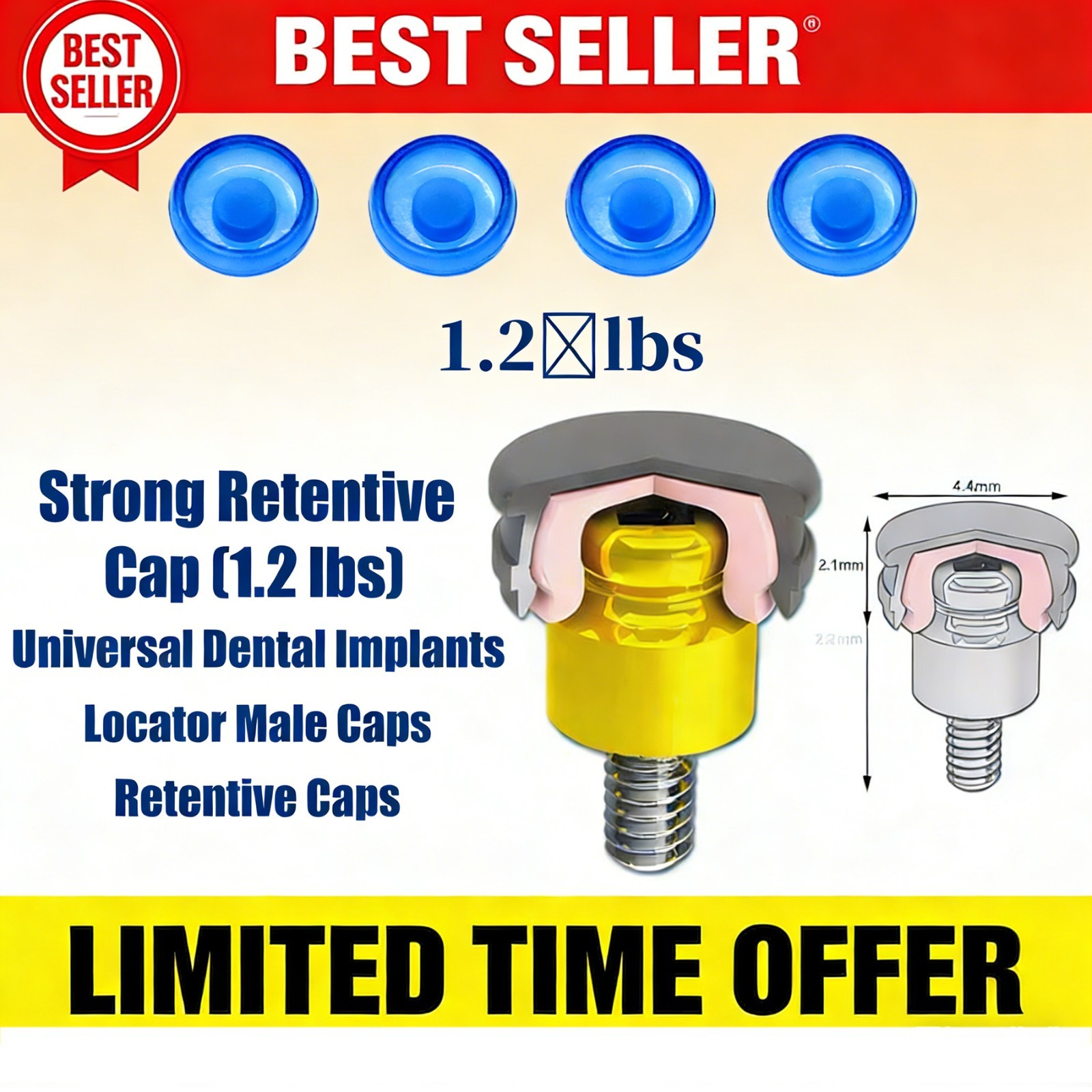 For Zest Locator Overdenture Retention Cap Set & Core Tool Insertion Removal Kit