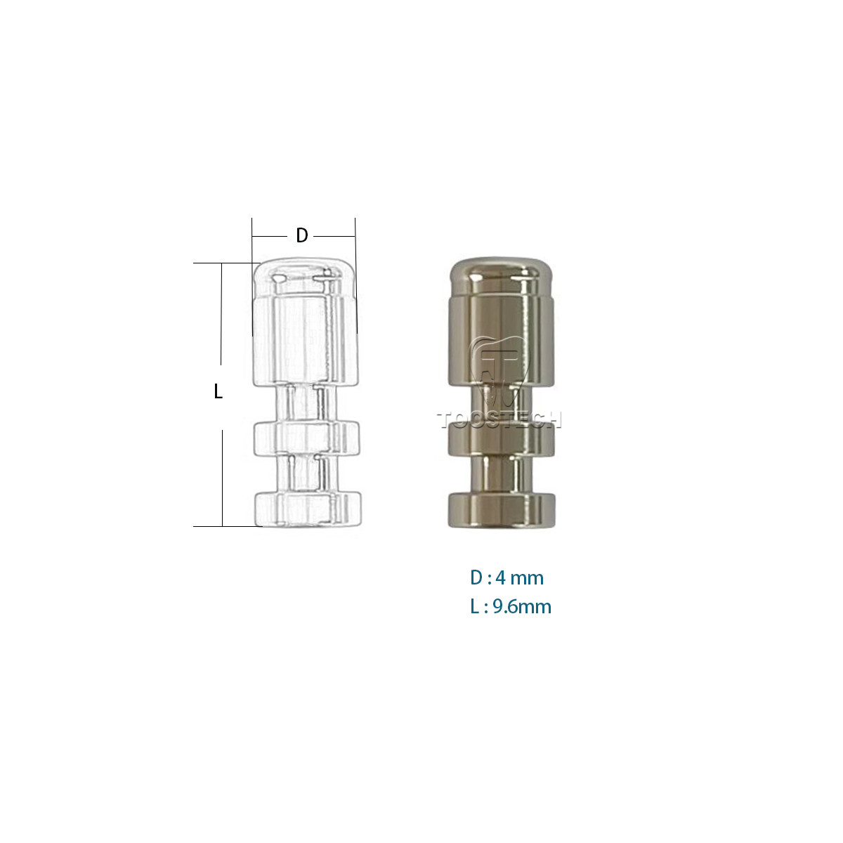 6pcs Classic female Lab analog fits to Locator systems 4mm