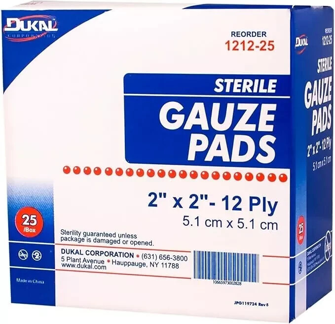 Dukal Woven Gauze Pads 2″ x 2″. Pack of 100 12-ply 100 Count (Pack 1)