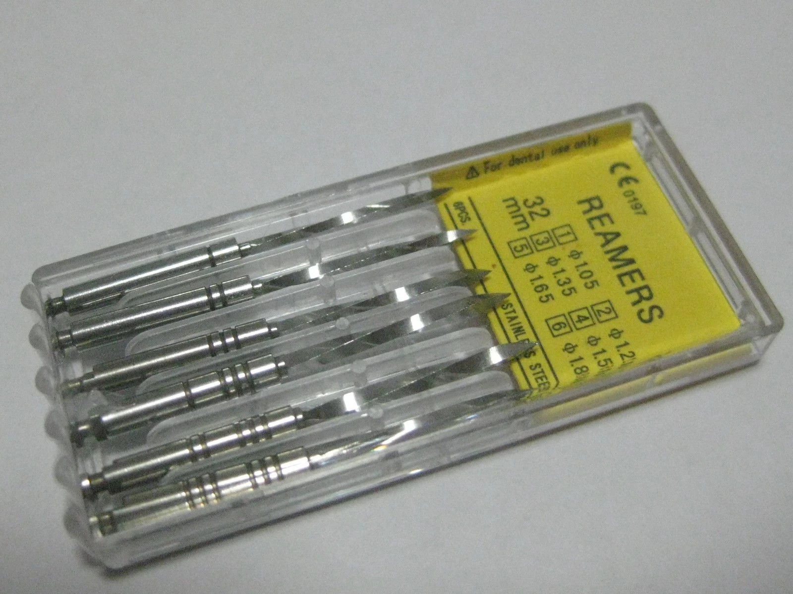 6x Dental #1-6 32mm Endodontic Drill Reamers Spiral Nordin Conical Screw Posts