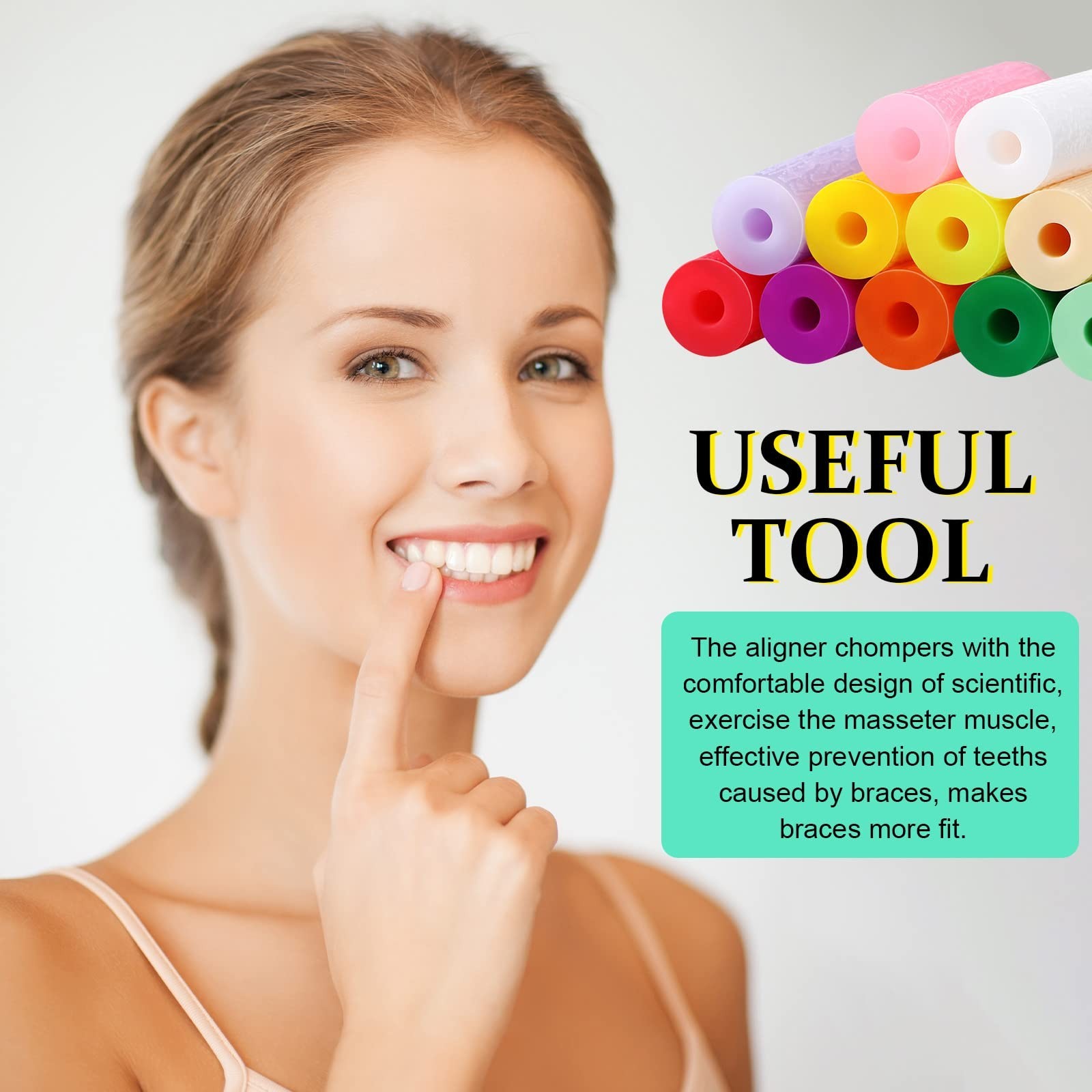 110 Pcs Silicone Chewies for Aligner Trays – Dental Accessories, 11 Colors & Fla