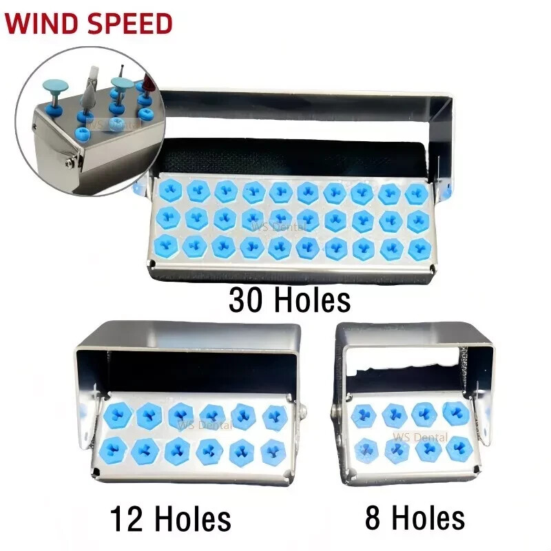 Dental Bur Holder Block Box Disinfection Case Box Organizer 8/12/30 Holes Stand