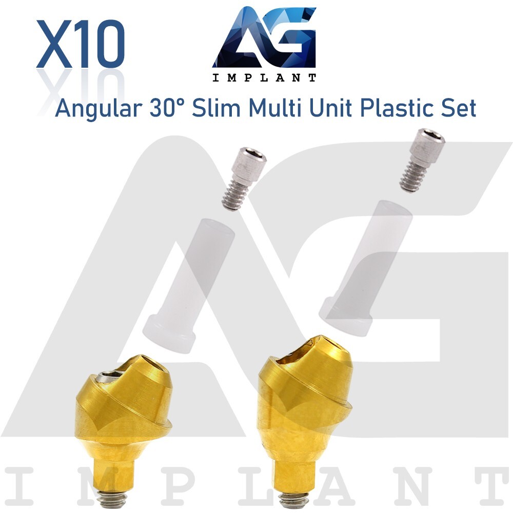 10 Angular Slim Multi Unit 1.6 Prosthetic 30° Set Plastic Sleeve With Screw