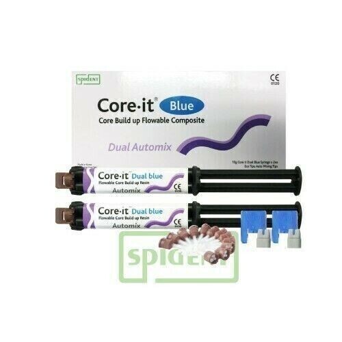 Dental SPIDENT Dual Smartmix Core Buildup Material 2 Syr 2 x 10gm (Free Ship)