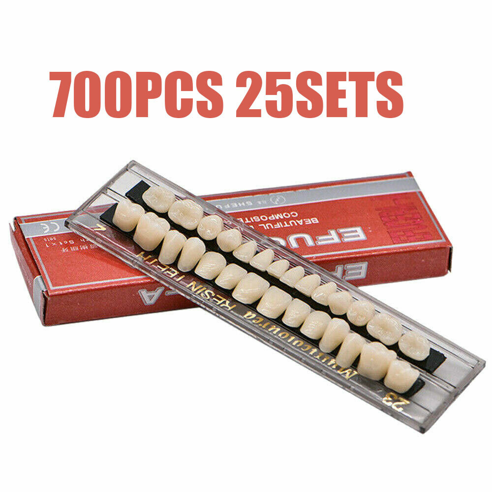 700Pcs Denture Shade A2 23# Acrylic Resin Dental False Teeth Upper Lower Full