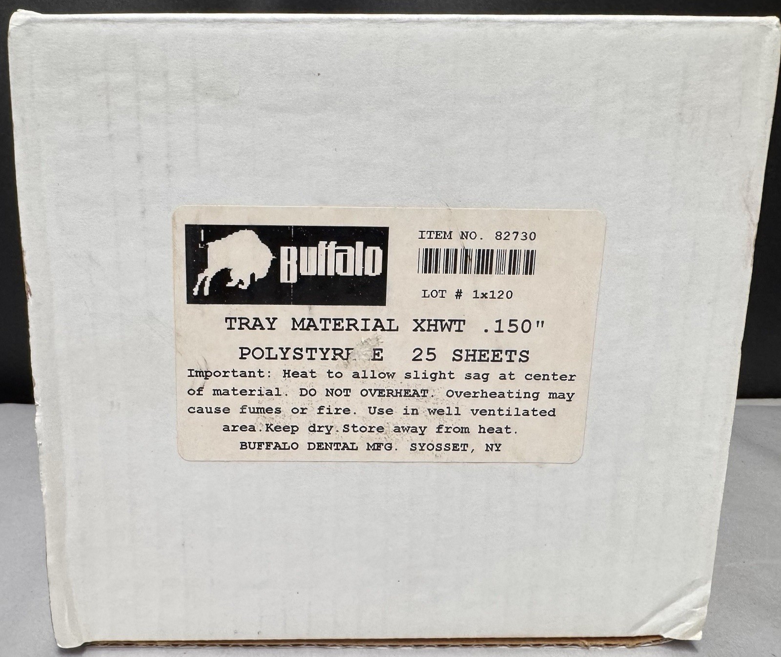 BUFFALO DENTAL 0.150″ POLYSTYRENE TRAY MATERIAL 5″ X 5″ 23/PK Retired Dentist