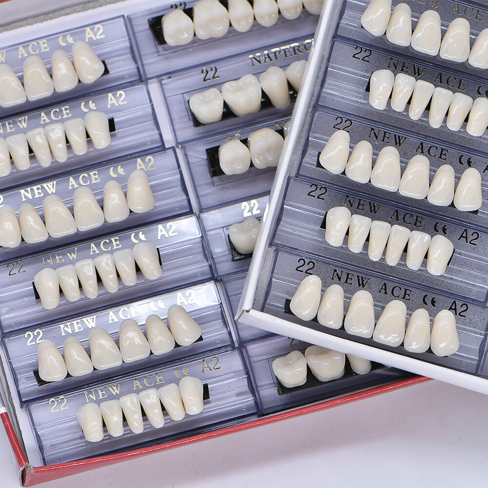 1/3/5Box 22#A2 Dental Acrylic Resin Denture Full Set Teeth Upper Lower Shade US