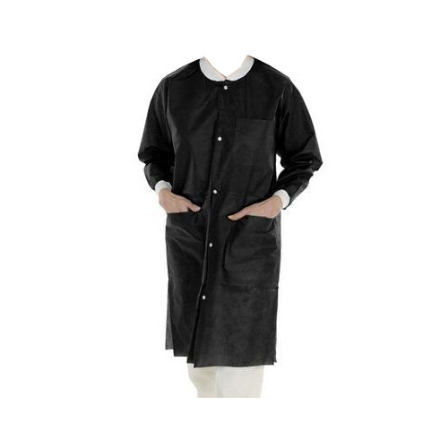 ValuMax 3660BK3XL Extra-Safe Lab Coats Black 3XL SMS Fabric 10/Pk