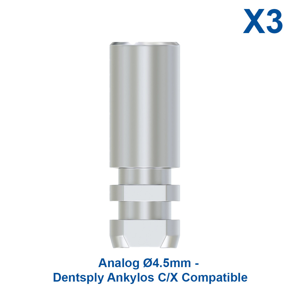 3x Dental Laboratory Analog Compatible With Dentsply Ankylos C/X Ø4.5mm