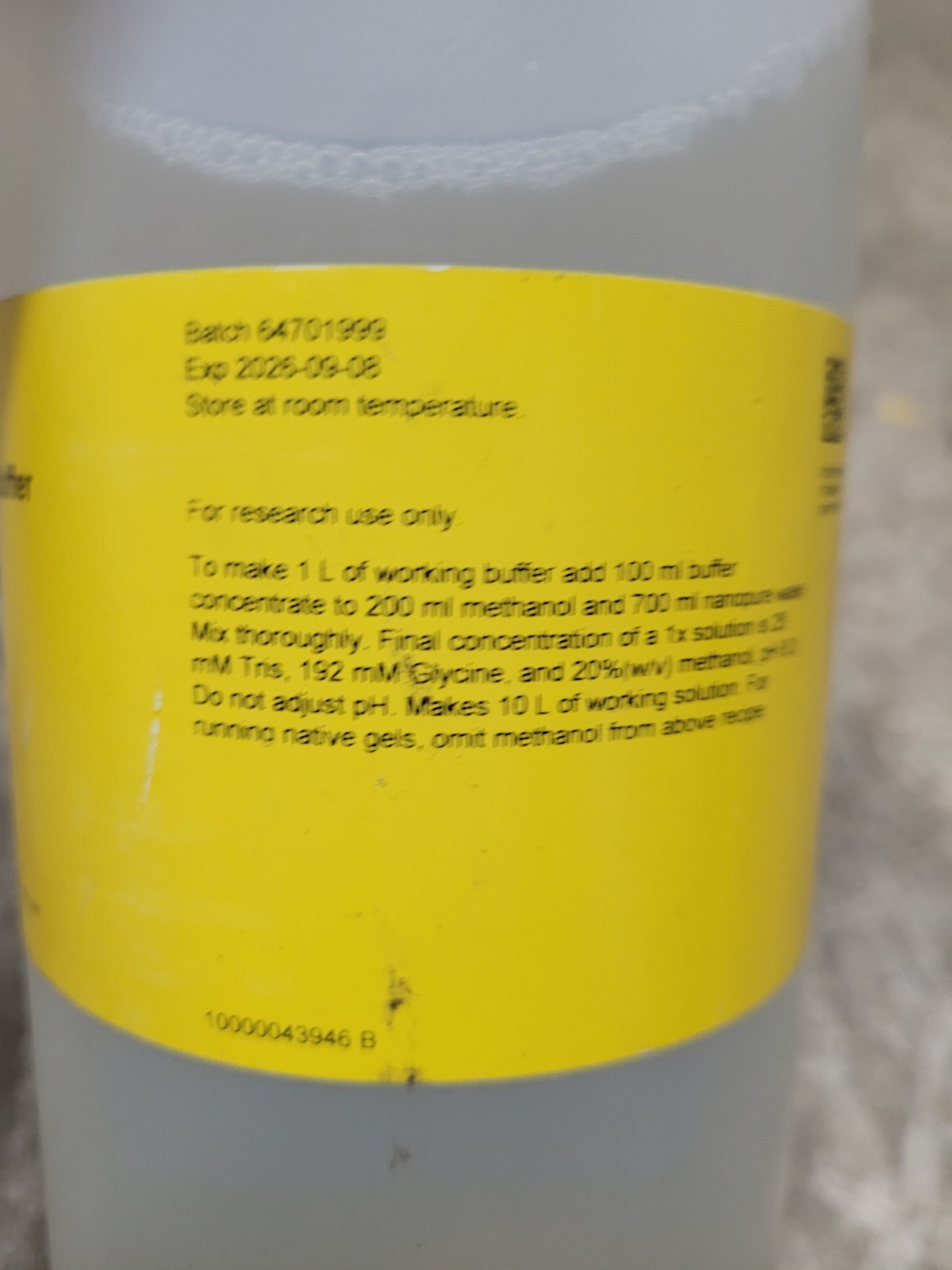 Bio Rad 10x Tris/Glycine/SDS TBS Buffer- 1L Bottle- LOT OF 3 Different Bottles