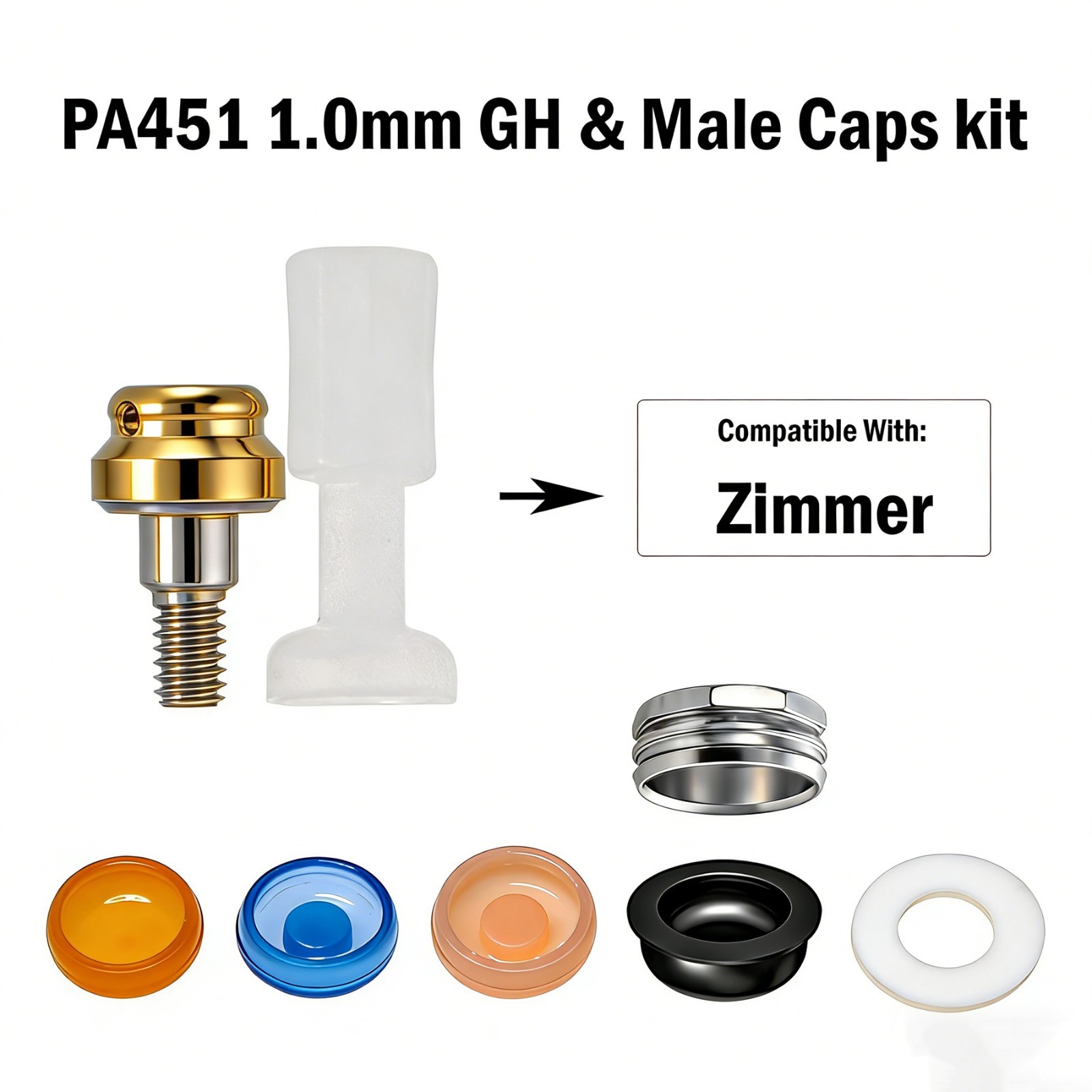US ZIMMER Tapered Screw Vent Ø4.5mm For Locator Abutment 1-5.0mm GH Internal Hex