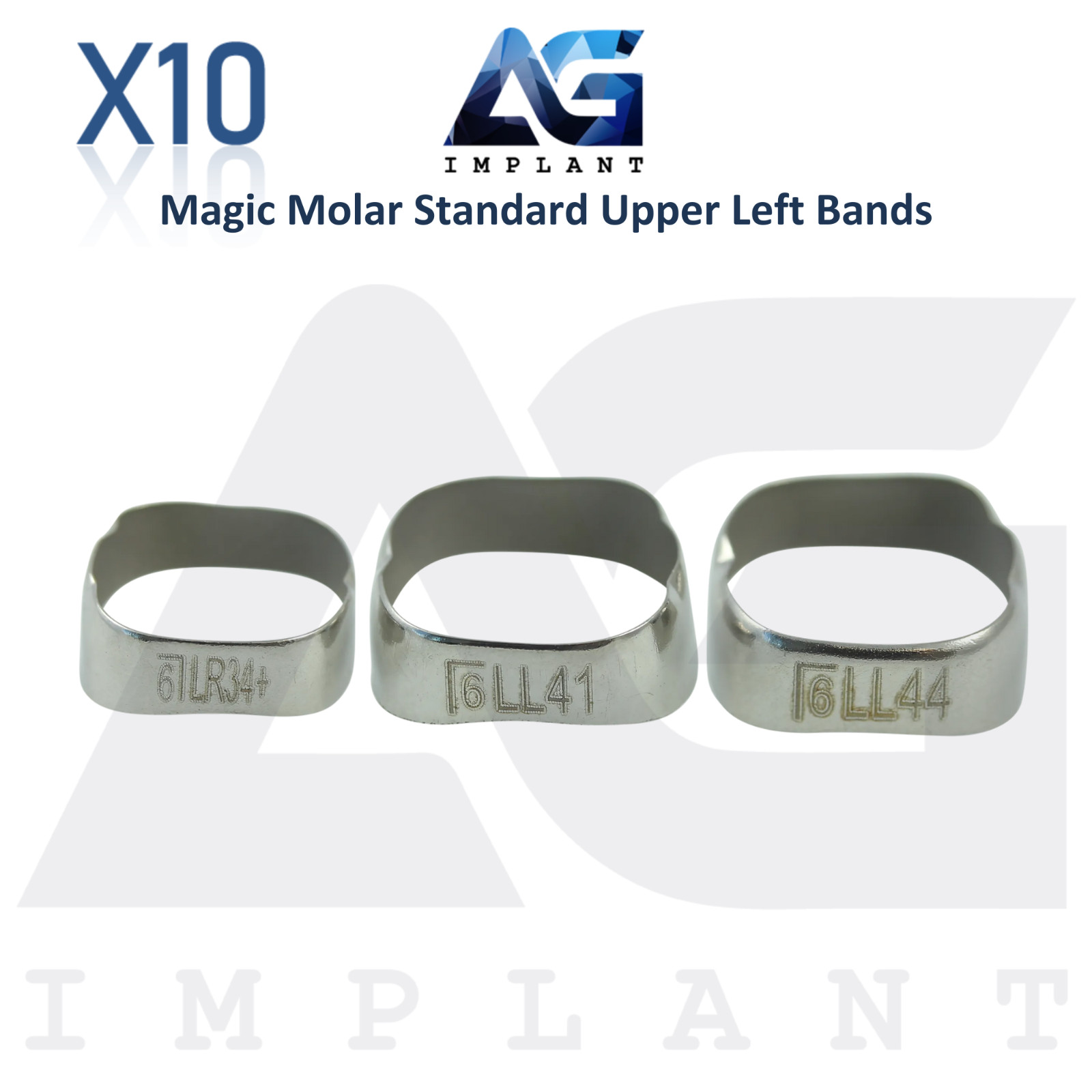 Magic Molar Standard Upper Left Ortho Bands 10pcs Solid Anchor Dental Procedure
