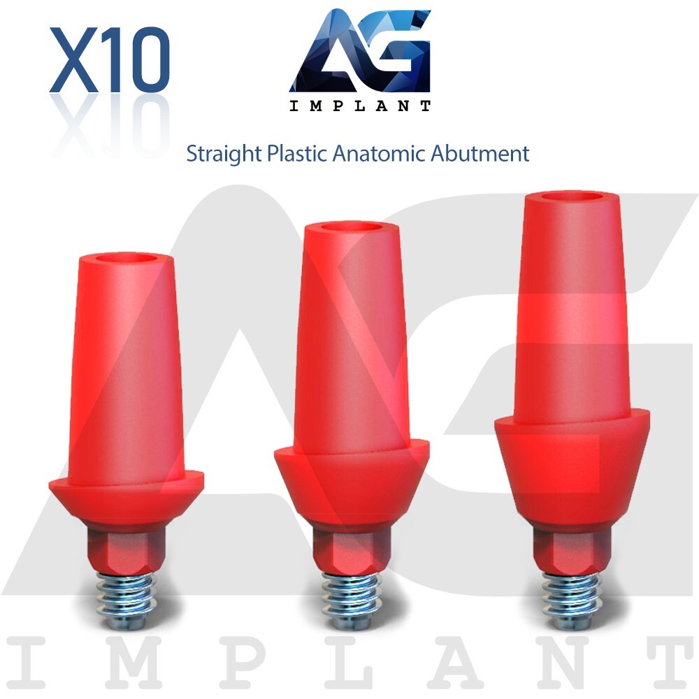 10 Straight Plastic Anatomic Prosthetic System Casting Int Hexagon 2.42mm