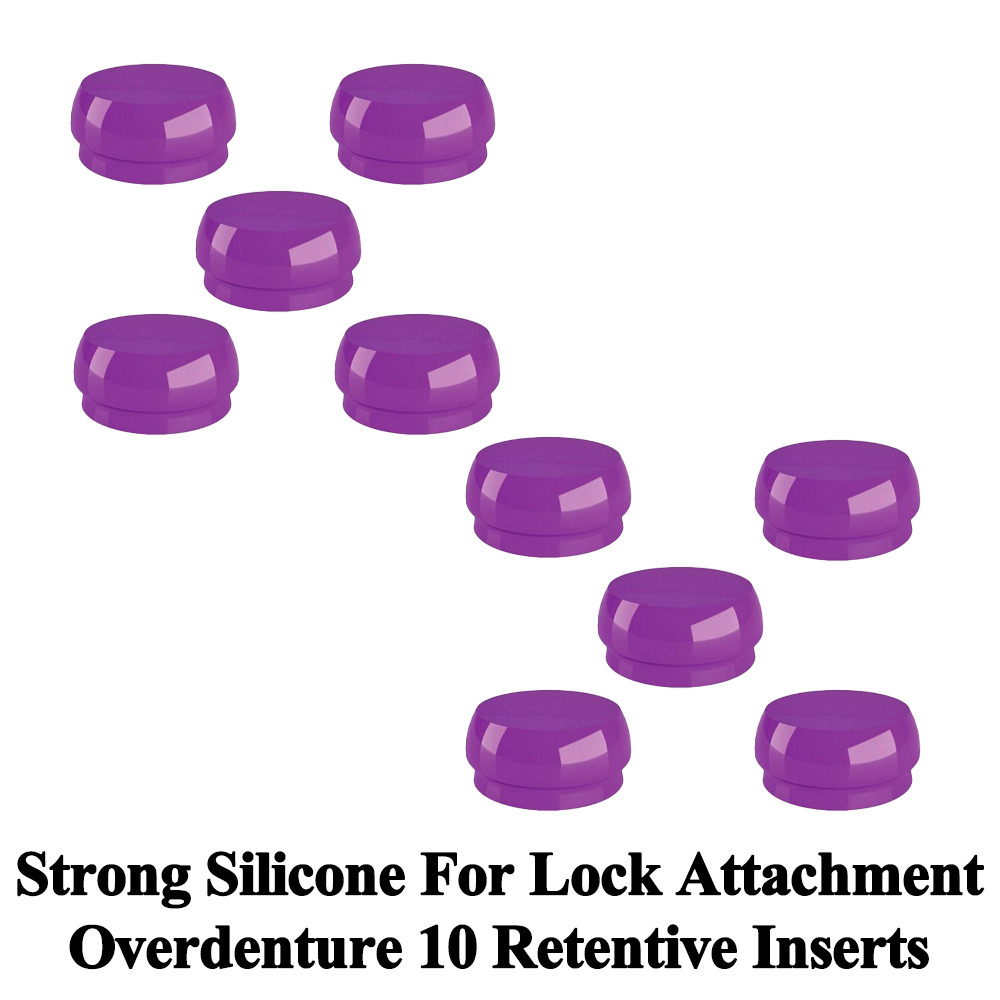 10x Strong Silicone For Lock Attachment Dental Overdenture Retentive Inserts