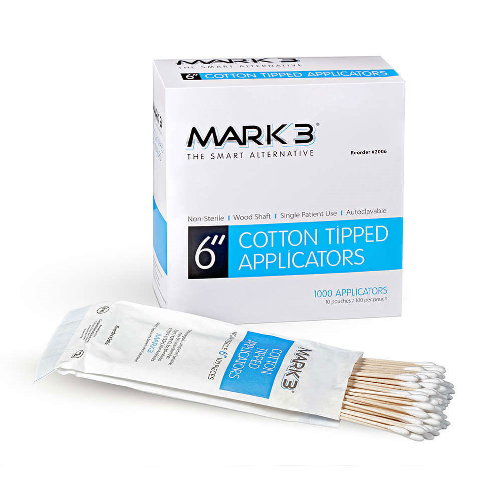 MARK3 6″ Cotton Tipped Applicators, 1000/Box
