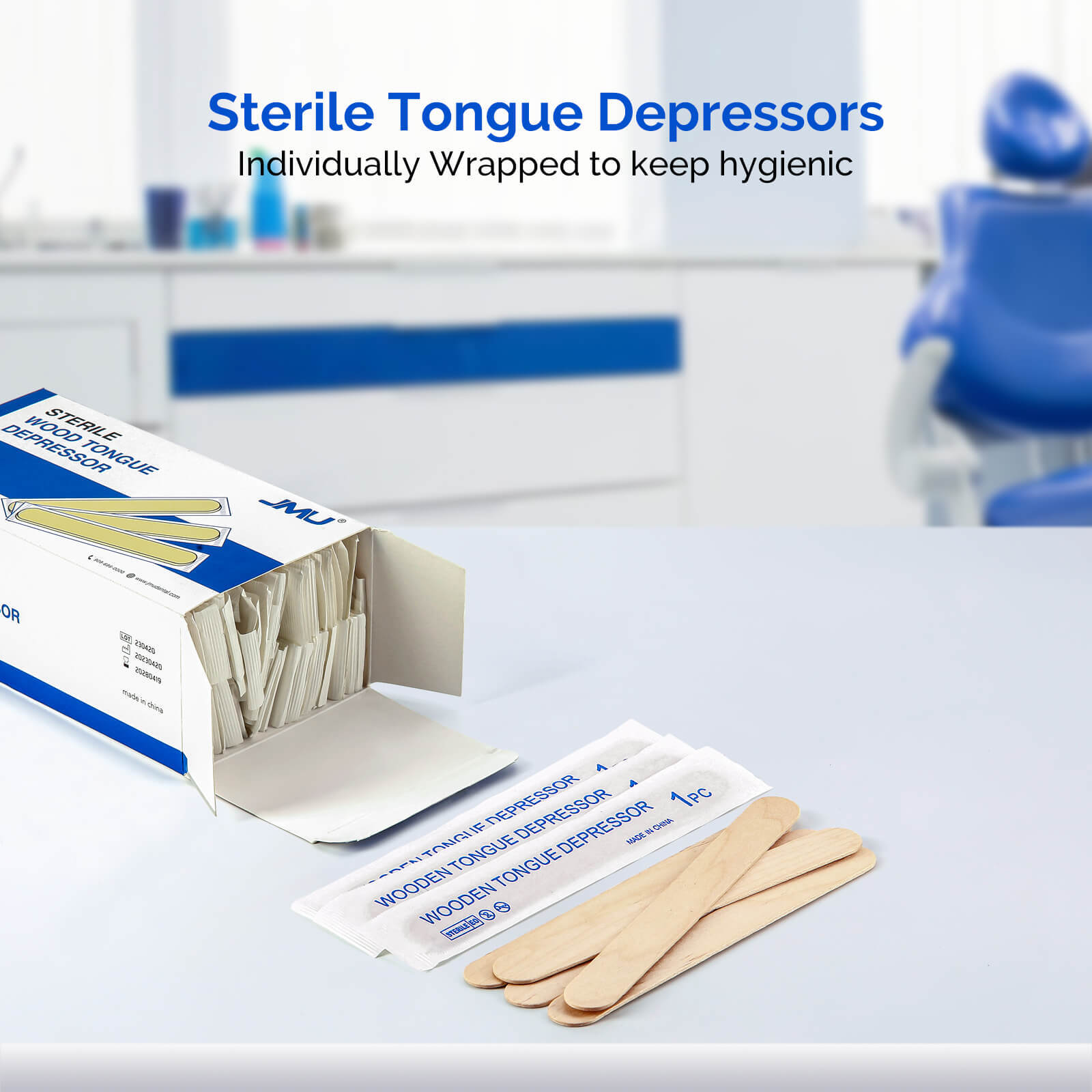 JMU Sterile Wooden Tongue Depressors 6” Senior Craft Tattoo Sticks 100-5000pcs