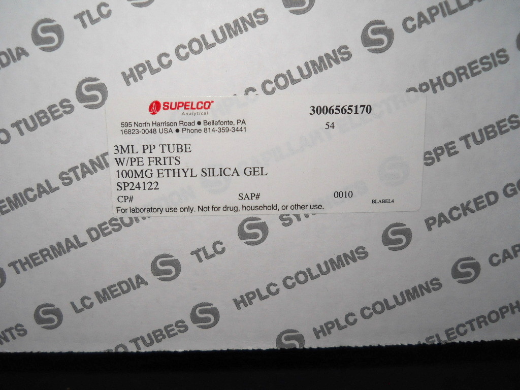 (54) Supelco 3mL PP Tubes w/ PE Frits & 100mg Ethyl Silica Gel, SP24122