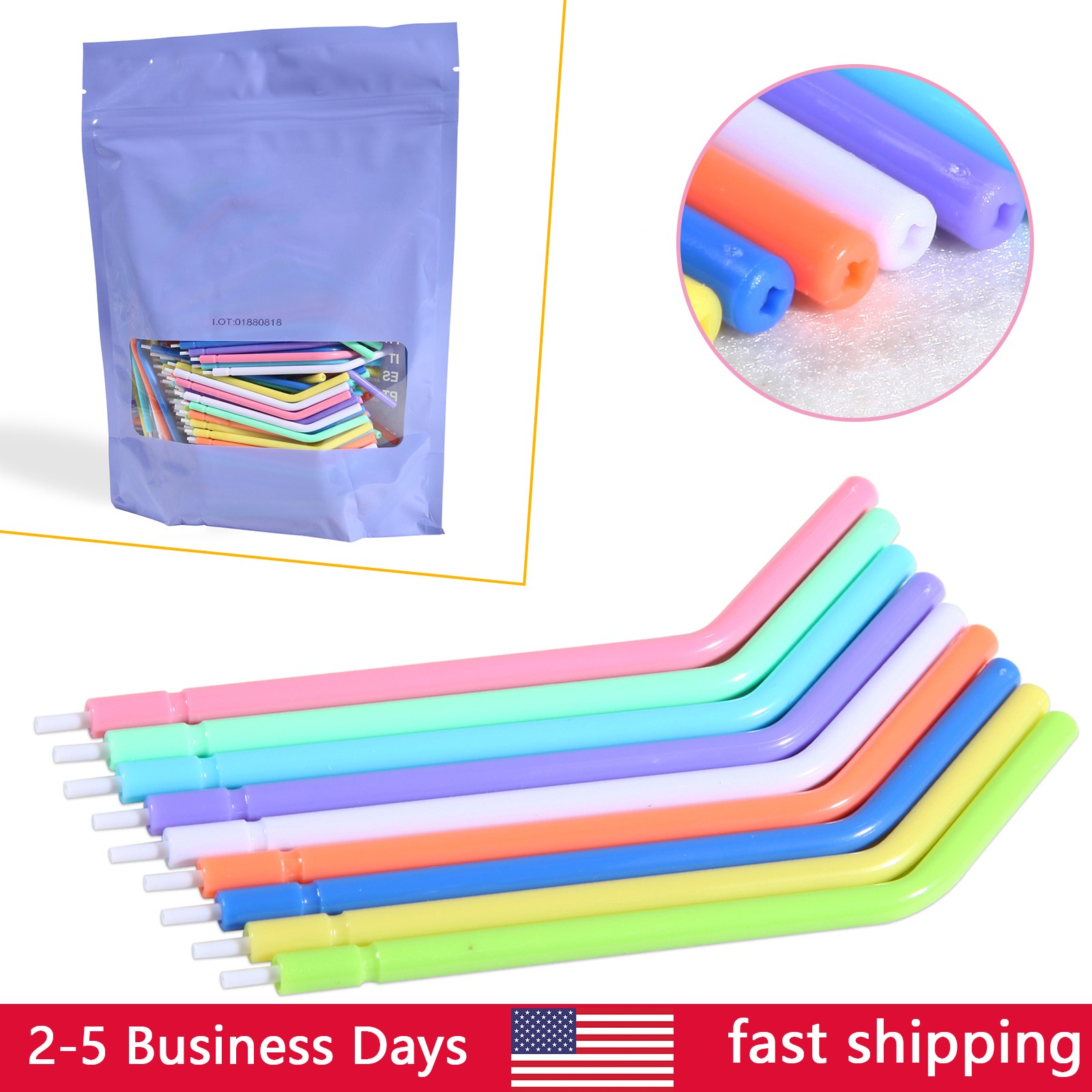 10 packs Dental 3 Way Air Water Syringe Disposable Spray Tips Triple Nozzle Tube