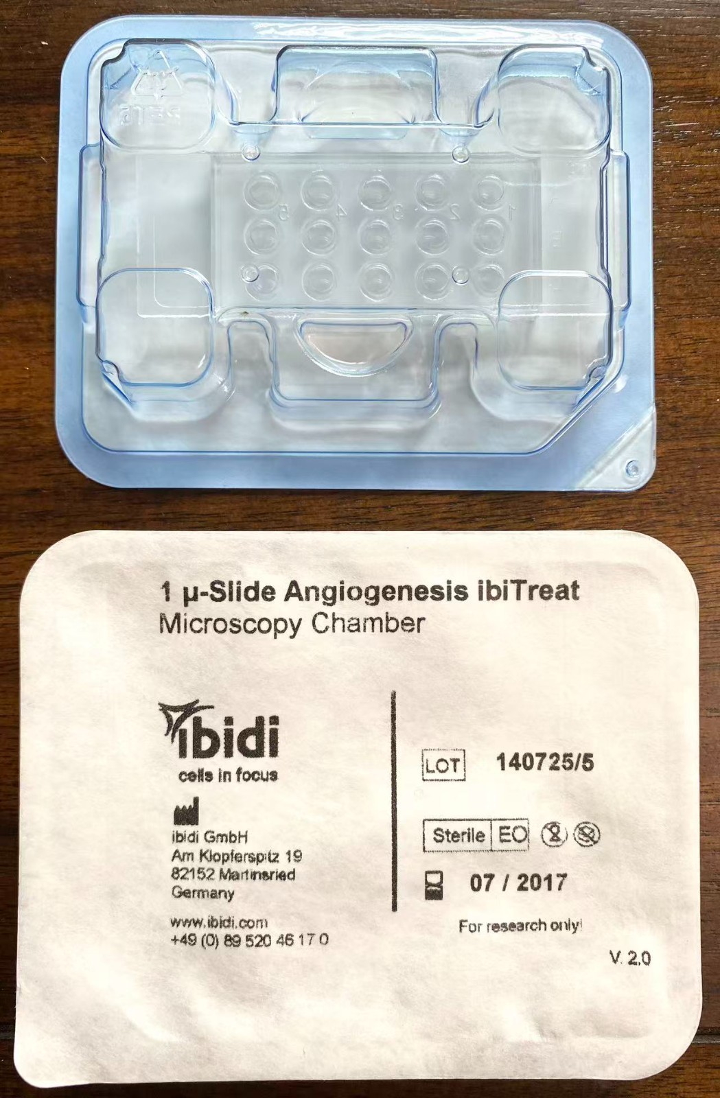 Lot of 5 ibidi 81506 µ-Slide Angiogenesis ibiTreat Microscopy Chambers Exp 2017