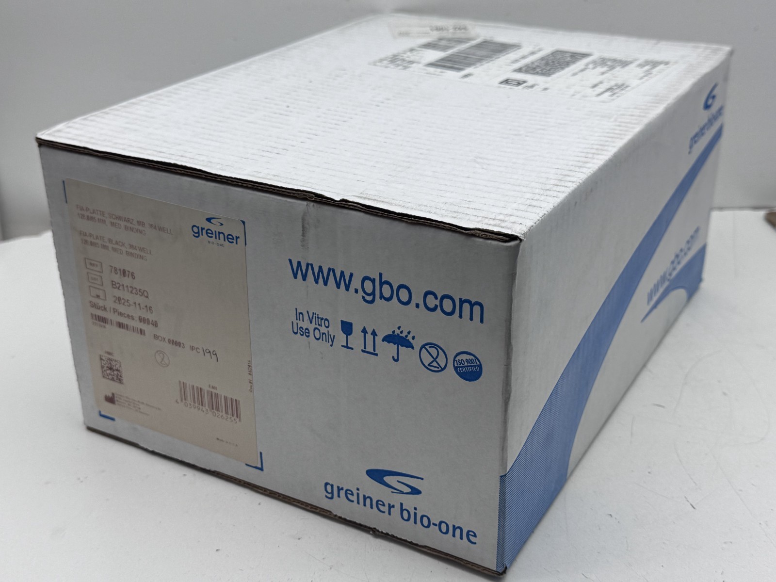 (Case of 40) Greiner Bio-One 781076 FIA-Plate Black 384-Well Microplate EXPIRED