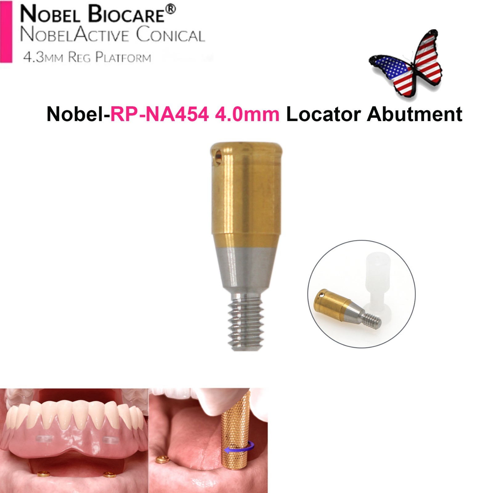 US Fit Nobel Active Locator Attachment Tapered Abutment NP/RP Conical Connection