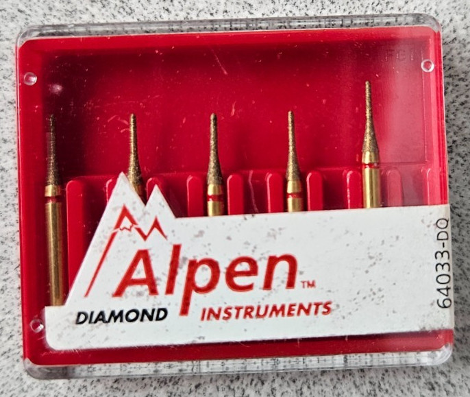 Alpen Instruments #R3926F016FG Fine Grit Interproximal DIAMOND Bur-1 Pk /5 Burs
