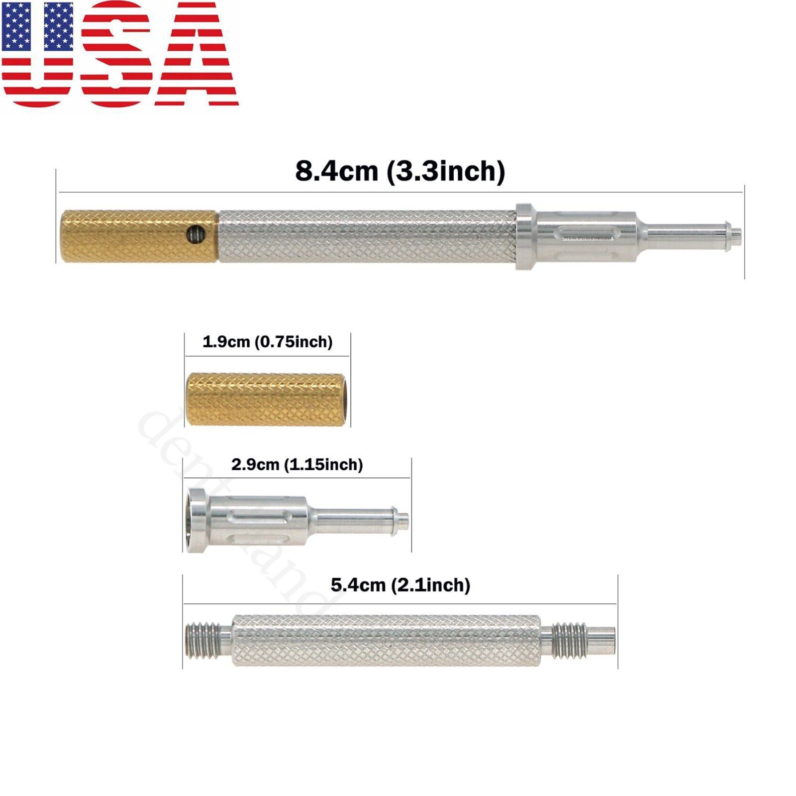 US Universal Dental Core Tool 3 in 1 for Remove Insert Caps Metal Handle Tools