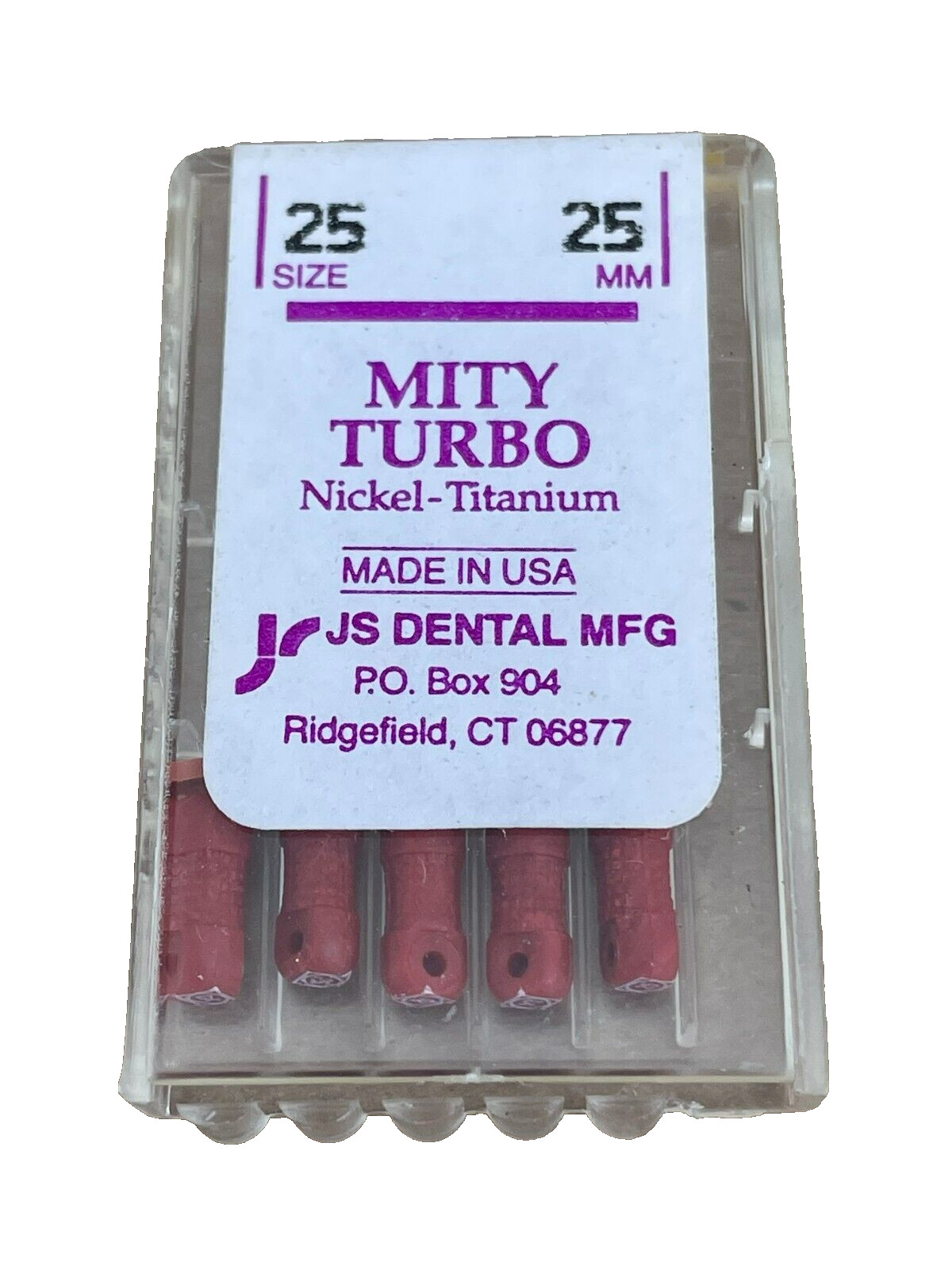 Js Dental MFG Turbo Nickel-Titanium Size 25 / 25mm, Made in USA