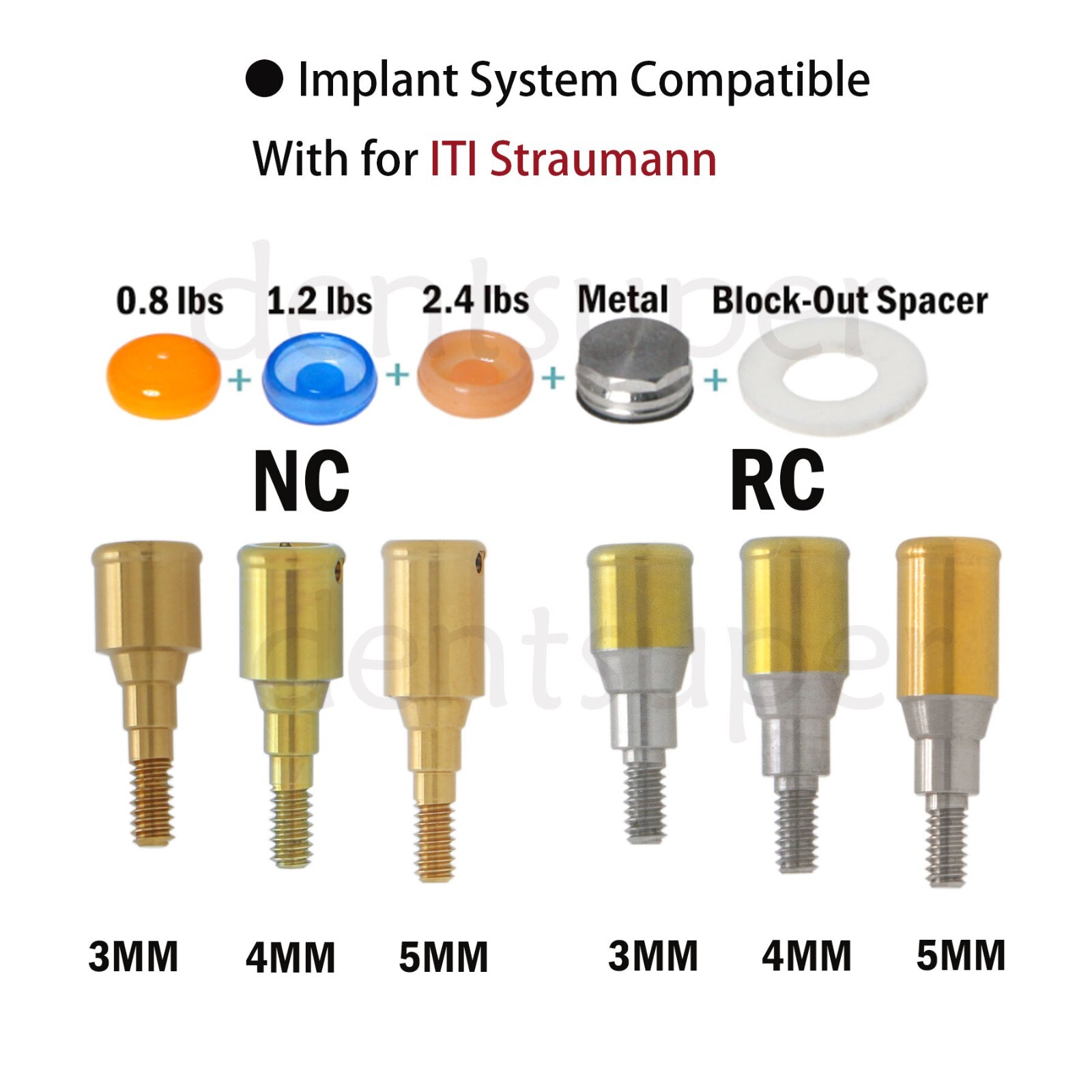 Dental fit Zimmer/Hiossen/Nobel/ITI/ Removable Attachment Abutment Male Cap Tool