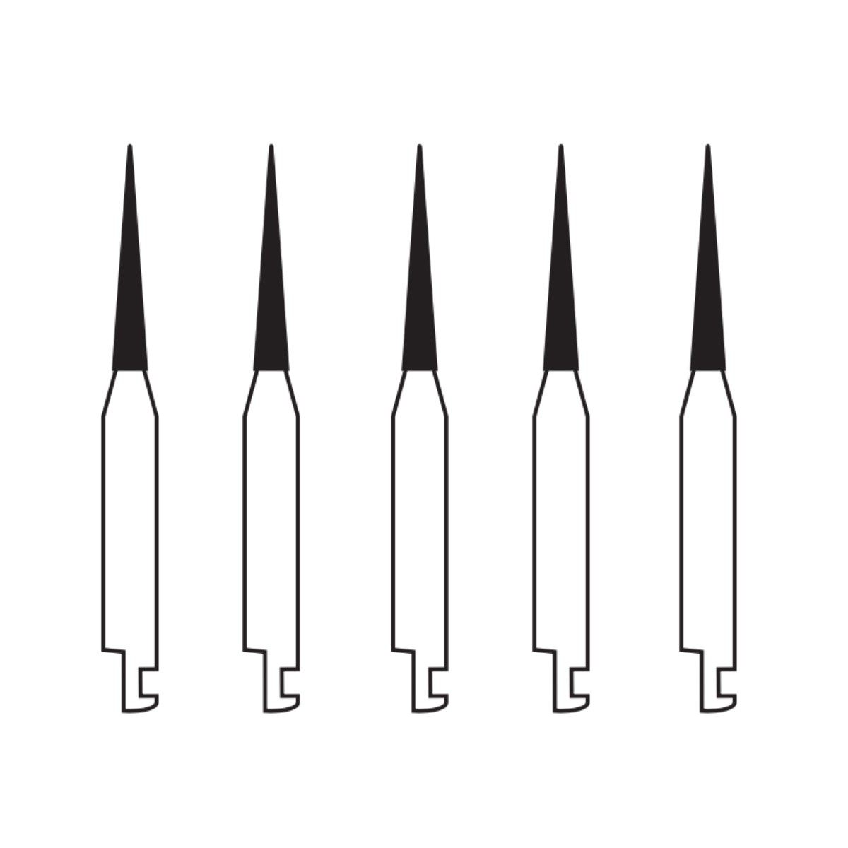 Pivo Taper Conical End Contra-angle Diamond Bur CA – TC-11 (Pack Of 5)