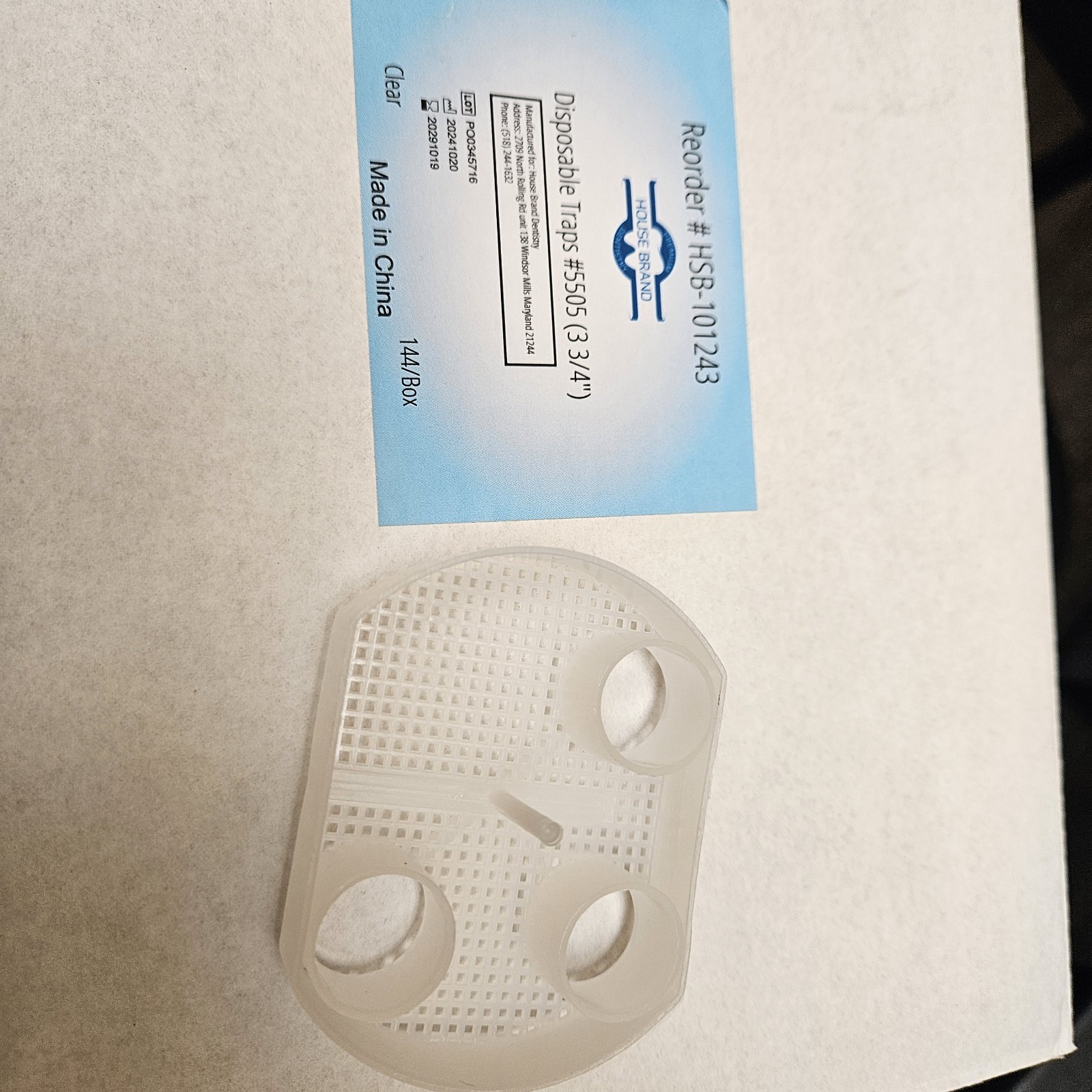 House Brand Disposable Traps #5506 (3 3/4″) Dentistry Dental Lab 144/Box