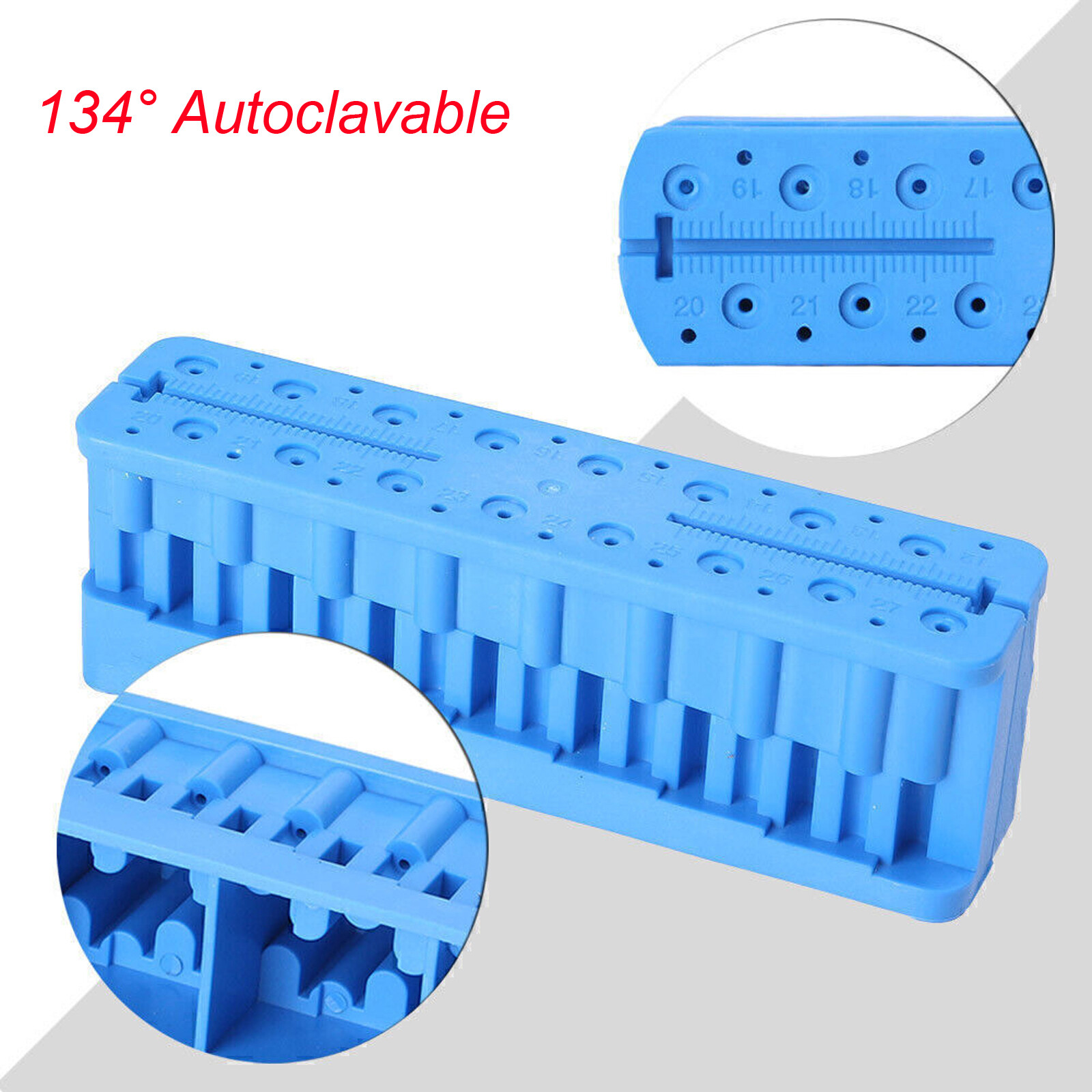 1× Dental Endo Measuring Block Endodontic File Holder Ruler 134℃ Autoclavable