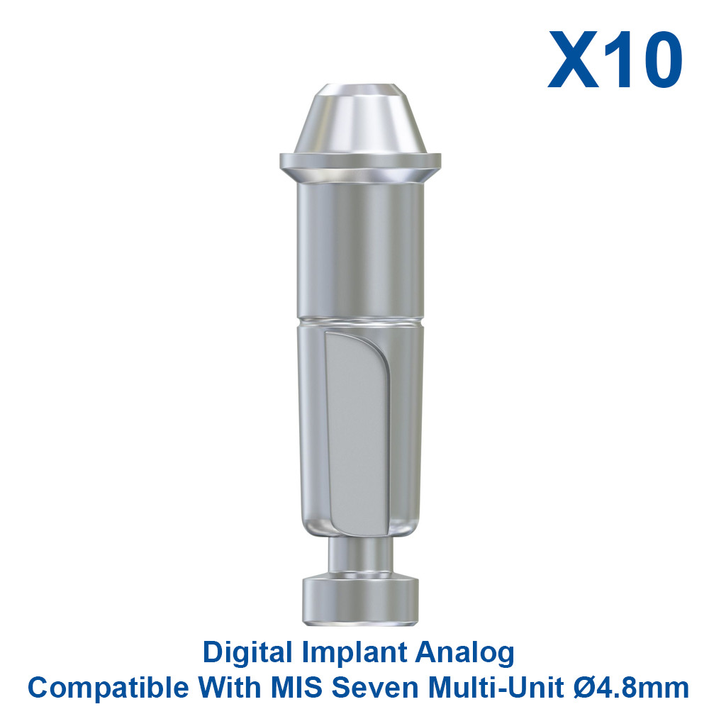 10x Digital Model Fixture Analog CAD/CAM Compatible With MIS Multi-Unit Ø4.8mm
