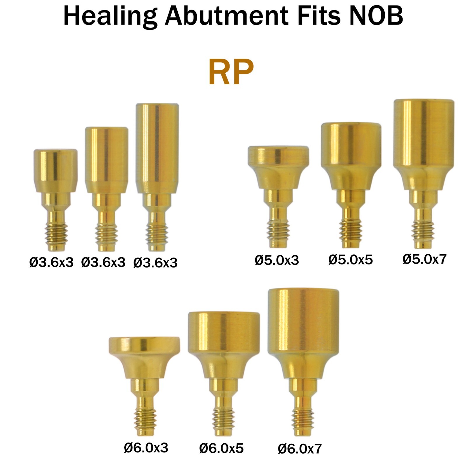 US NOB Dental RP Healing Abutment Cap Internal Conical Fits Nobel Biocare