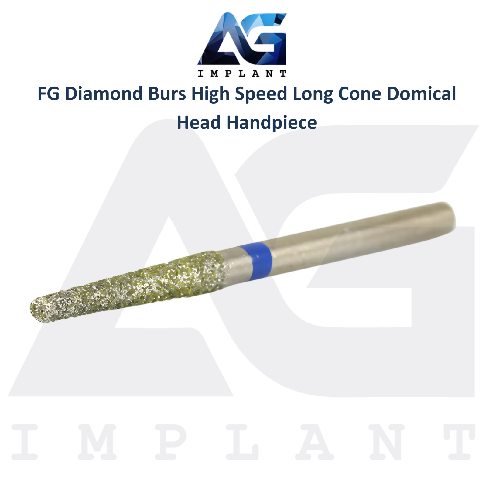 Dental FG Diamond 10 Burs High Speed Long Cone Domical Head Handpiece Tool
