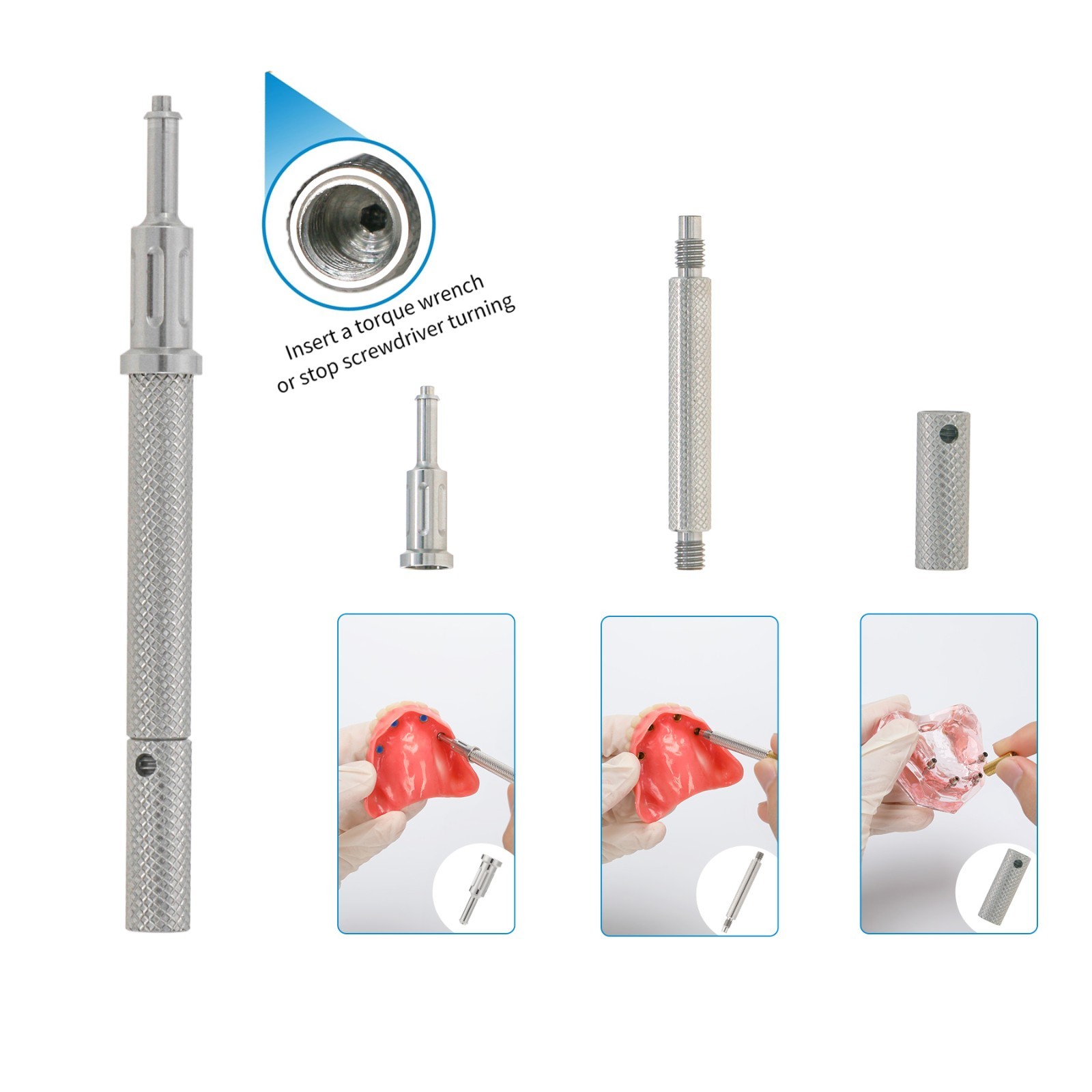 Implant Universal Retention Caps Set Insertion Extraction Tool Remove Core Tool