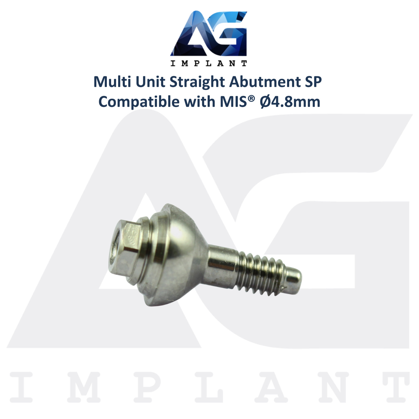 5 Multi Unit Straight Prosthetic MIS® Seven Standard Platform Compatible 4.8mm